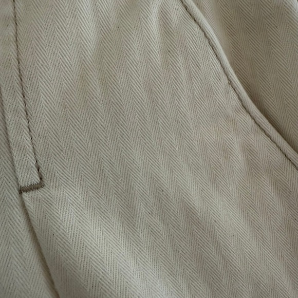 Unsubscribed Pleated Belted High Rise Shorts Cream Cotton Size 8 - Picture 4 of 11